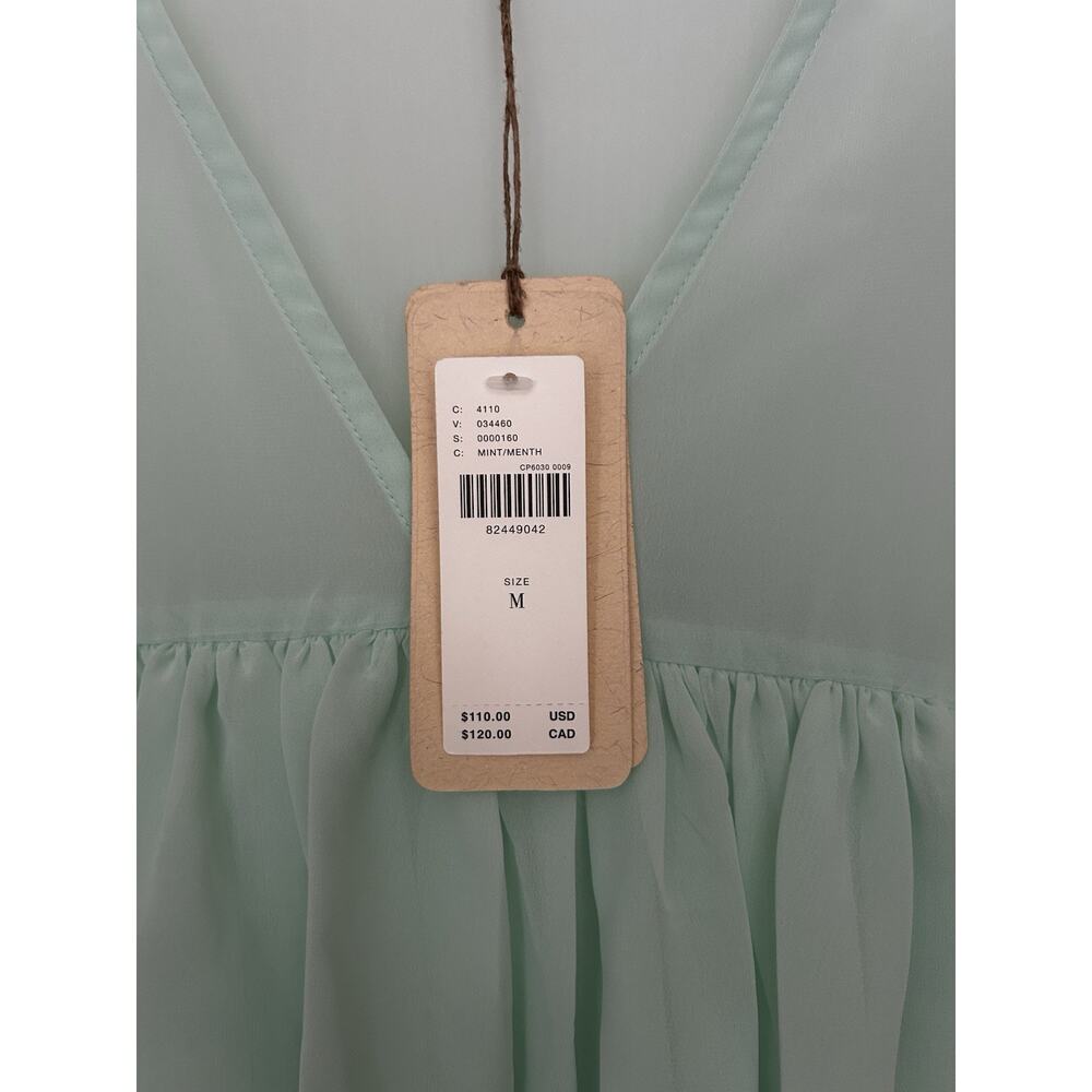 Anthropologie Mint Green Ruffle Crop Blouse - Picture 6 of 13